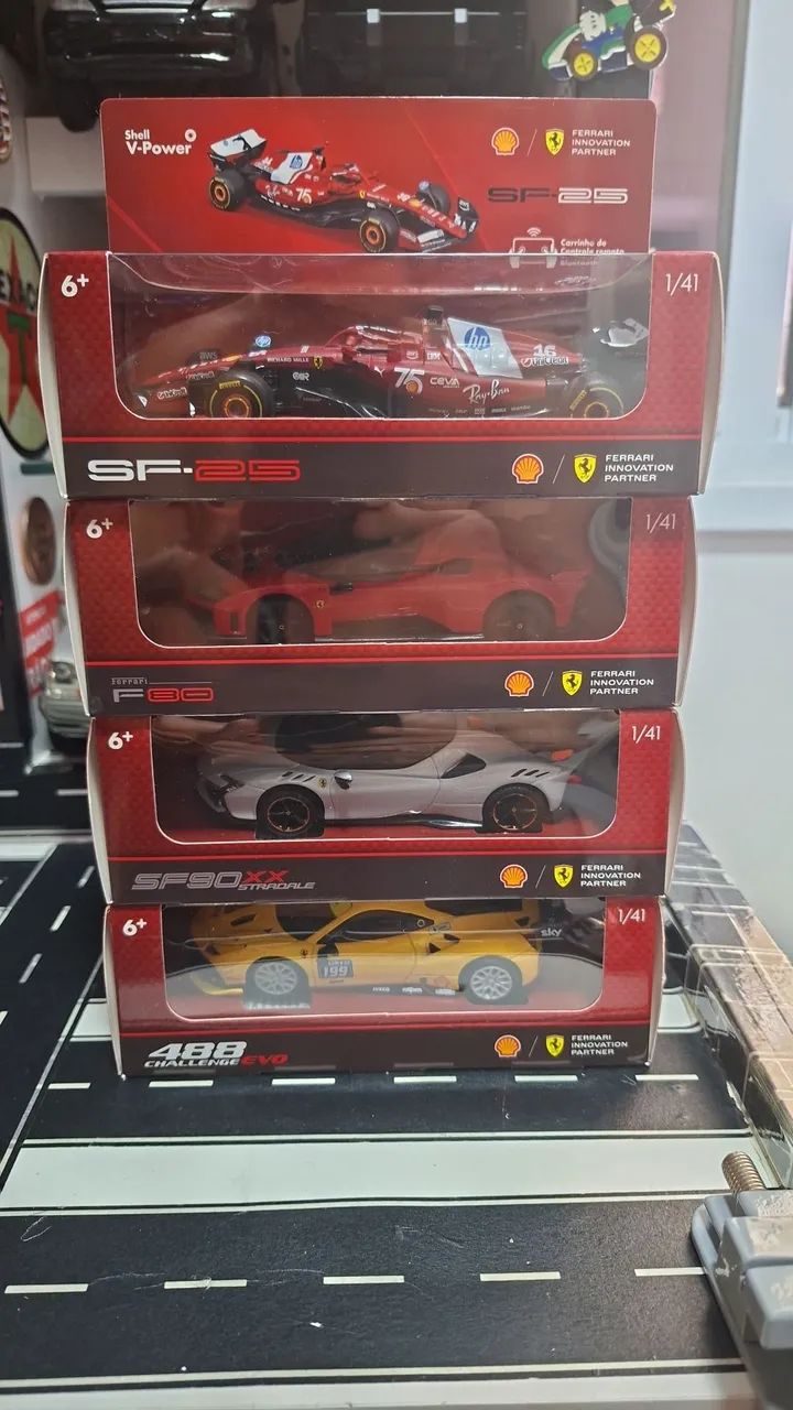 Miniaturas Ferrari lançamento postos shell.