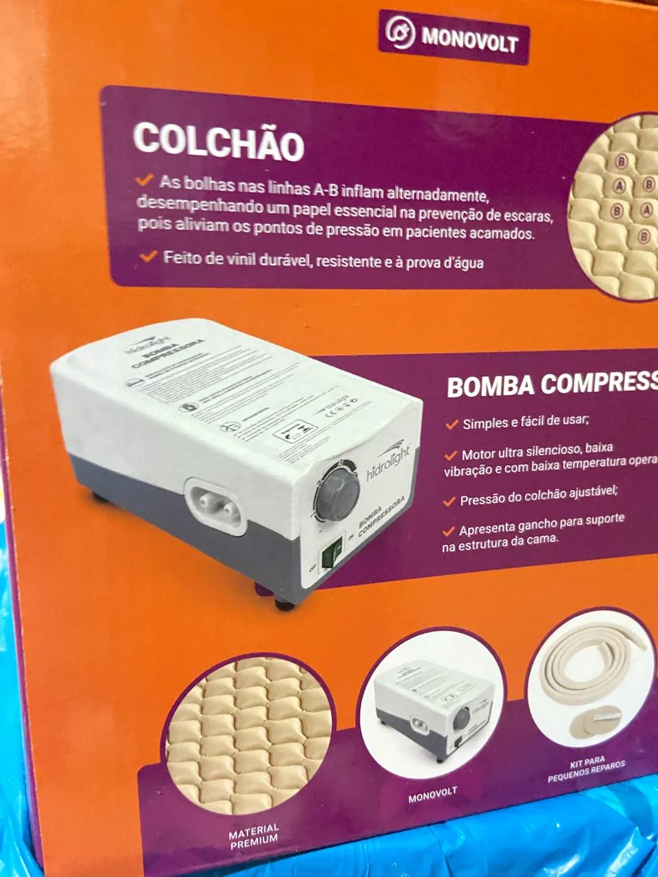 Kit  Colchão pneumático monovolt 220v - Foto 3