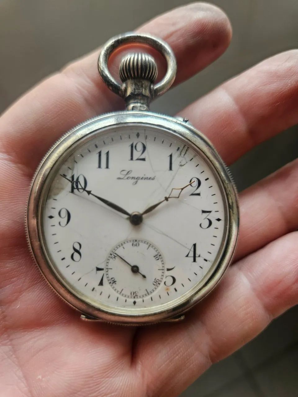 Relógio de bolso suíço Longines, de corda, funcionando