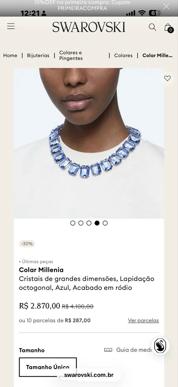 Colar Swarovski Milenia 