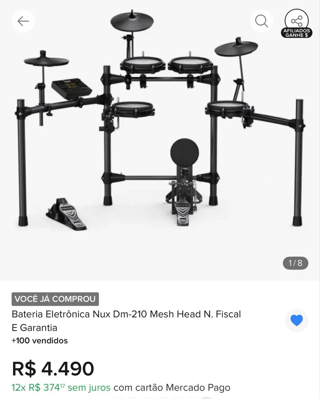 Bateria NUX DM 210  - Foto 3