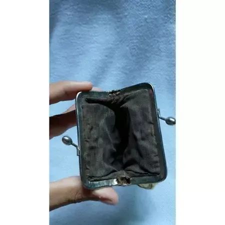 Antiguidade Porta Moedas de Couro 16cm - Foto 3