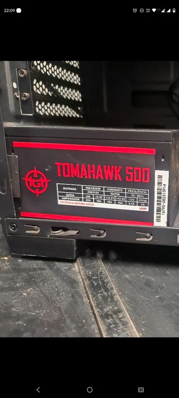 Fonte de Alimentação TGT Tomahawk 500W para PC Desktop