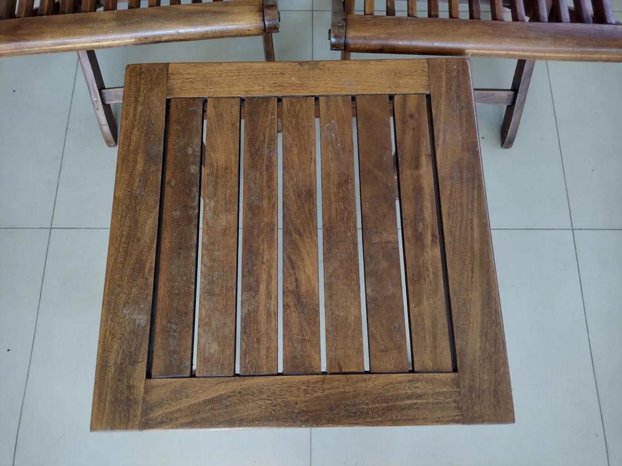 Conjunto cadeira dobrável ripada madeira maciça  - Foto 4