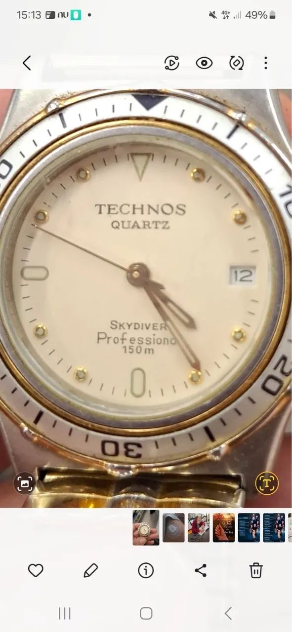 Relógio Technos Skydiver profissional, à prova d"água 150 metros! - Foto 2