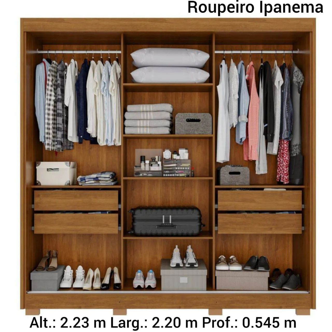 Guarda roupa de casal, Moderno e bem dividido. - Foto 2