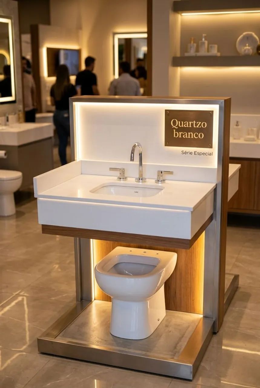 Pia quartzo branco 72x48 - Foto 2