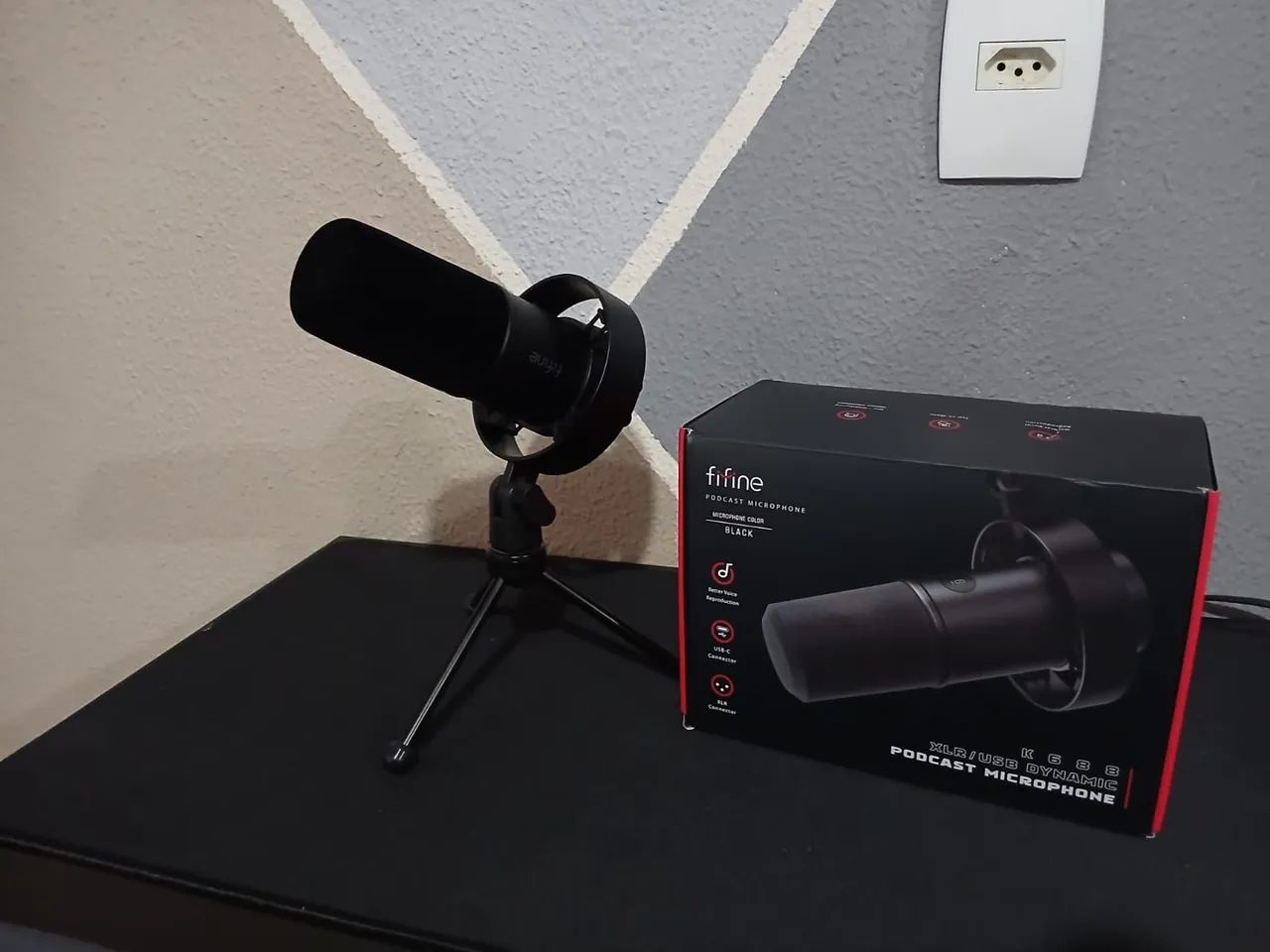 Microfone Dinâmico Fifine K688, Usb, Xlr, Gravação, Podcast.