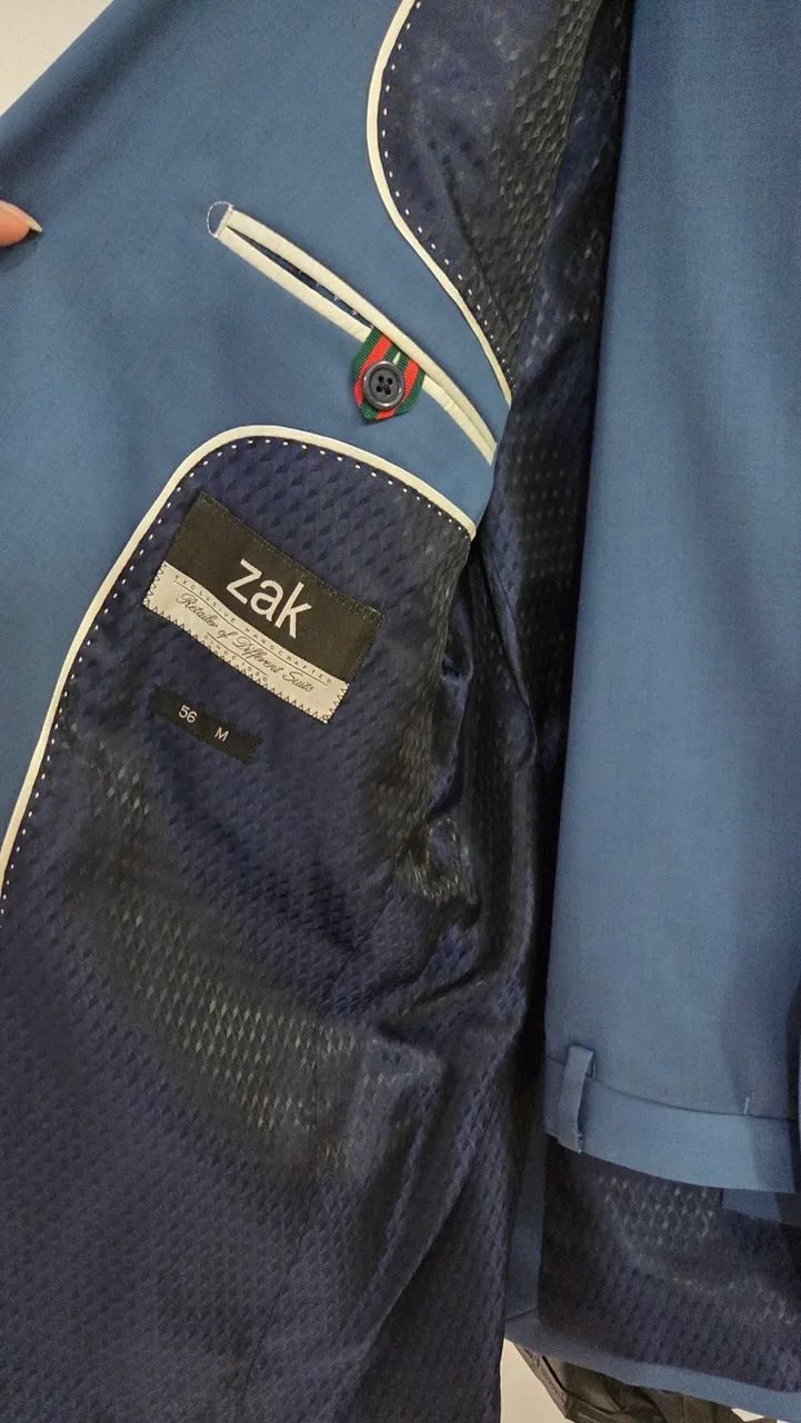 Terno Azul claro de Luxo fria Zak - Foto 4