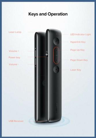 Apresentador multimídia Wireless 2.4 GHz e caneta Laser Pointer Ugreen - Foto 2