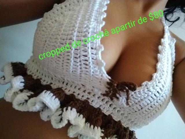 Vendo cropped de crochê