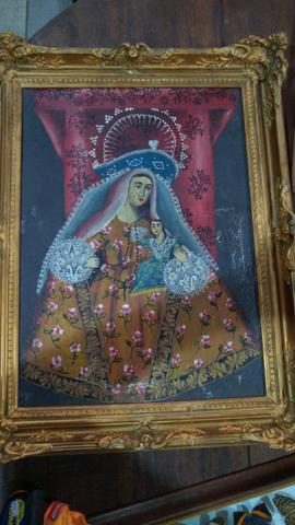 Tela Cusquenha Com Moldura Antiga Anos 20 Original De Época - Foto 2