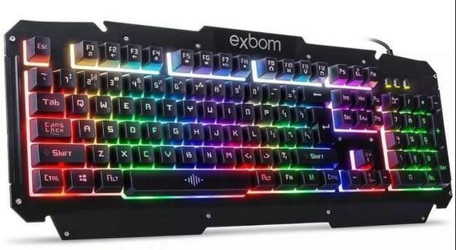 Teclado Semi Mecânico Abnt2 Mouse Preto Gamer Usb Metal Led - Foto 3