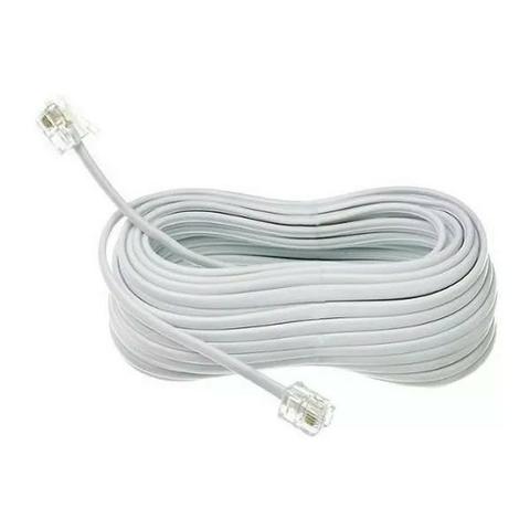 Cabo de Telefone Liso 10 metros Branco