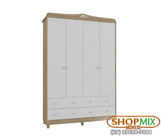 Frete Grátis* Quarto de Bebê Armário, Cômoda Lisa e Berço - Conforto Elô *NOVO - Foto 5