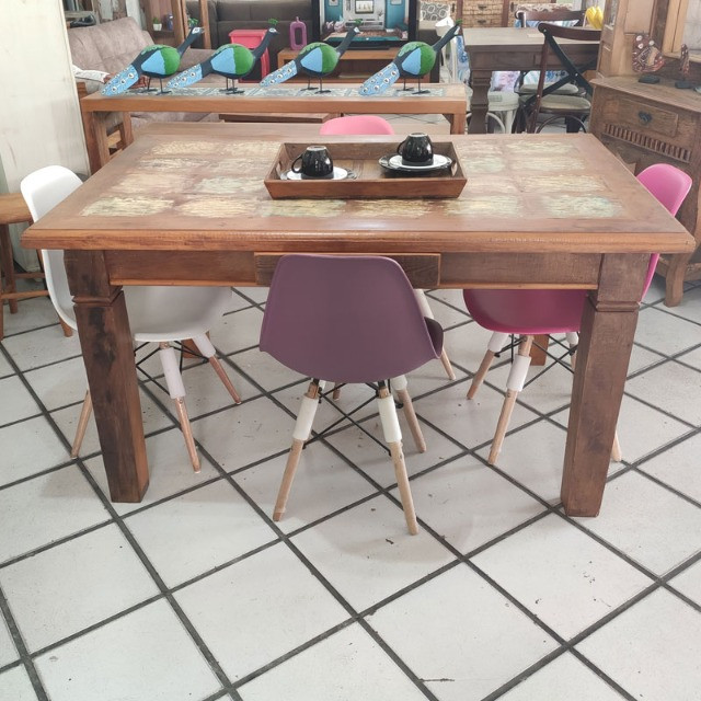 Mesa De Demolição Em Mosaico Com 1 Gaveta - Foto 2