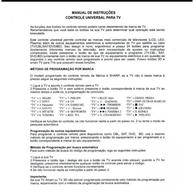 Controle Remoto Universal para TV - Não é pra Smart TV (Funciona na maioria das TVs) - Foto 4