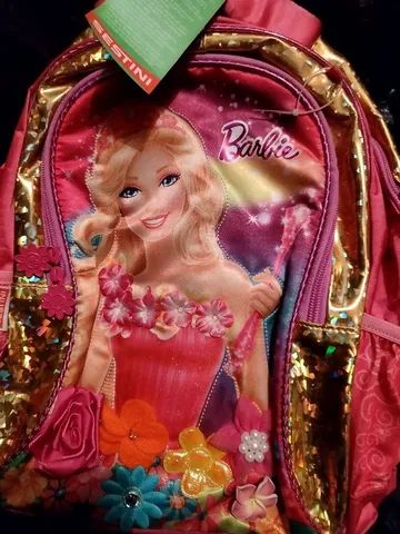 MOCHILA ESCOLAR BARBIE PORTAL SECRETO GRANDE 3 BOLSOS SESTINI