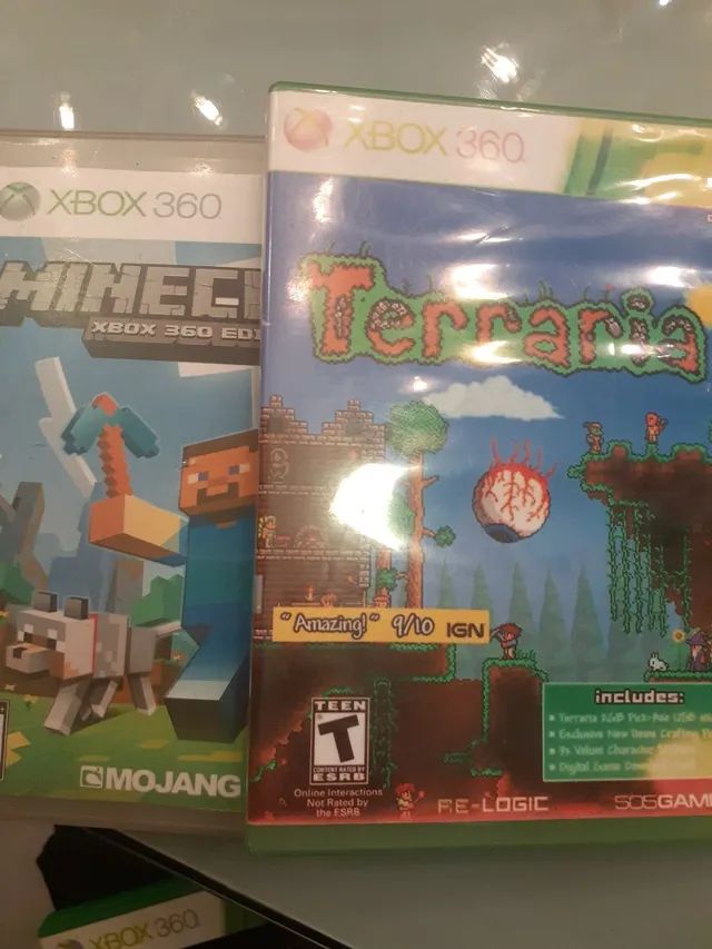 Jogos paralelos, Minecraft e Terraria Xbox 360 - Videogames - Lira,  Estância Velha 1244531290