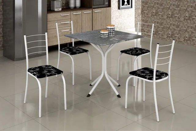 Mesa 70x70 Granitada com 4 cadeiras  - Foto 4