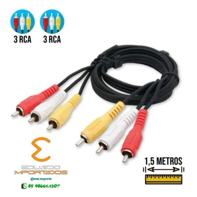 Cabo 3 Rca X 3 Rca Áudio Vídeo 1,5m - Foto 2