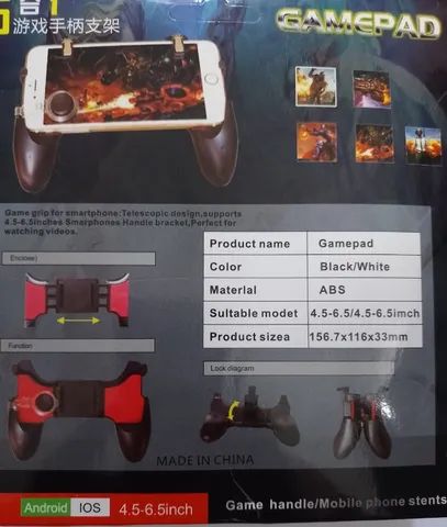 Joystick Gamepad Manual Controle para Smartphone Celular 5 em 1 Gatilho Duplo Analógico - Foto 3