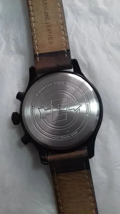Timex-Expedition-Field-Chronograph- Pulseira de couro - Impecável - Baixei o Valor - Foto 4