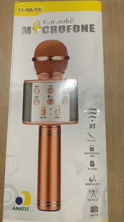 Microfone Karaokê Bluetooth com Alto-Falante - B-MAX - Foto 3