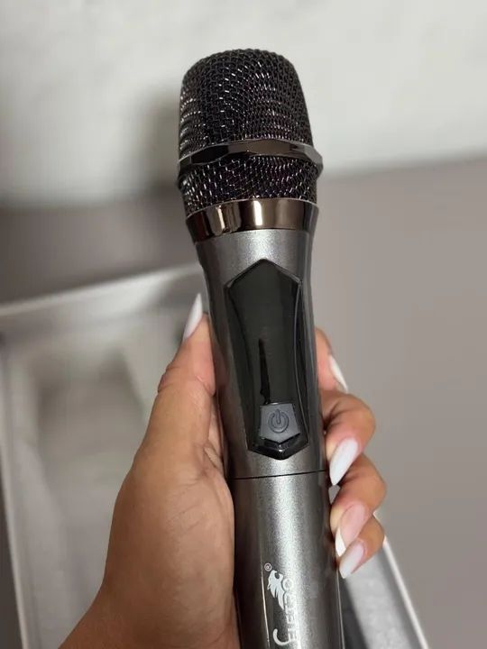 Microfones Dinâmico Sem Fio Duplo Profissional Recarregável Uhf EL-5005 - Foto 5