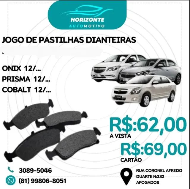 jogo pastilha freio dianteiro onix prisma c/abs cobalt s/abs 2012/
