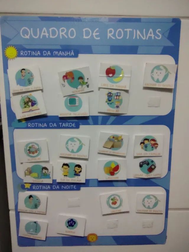 Quadro de rotina infantil - 30Un de cartões velcro - Foto 2