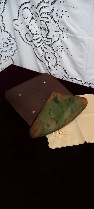 Antigo Sagrado Coração De Jesus De Bronze e Madeira - Foto 6