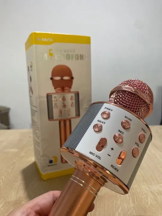 Microfone Karaokê Bluetooth com Alto-Falante - B-MAX