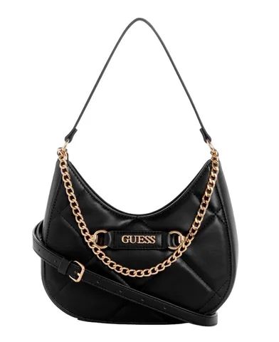 Bolsa Guess Golden Rock Mini Hobo preta 