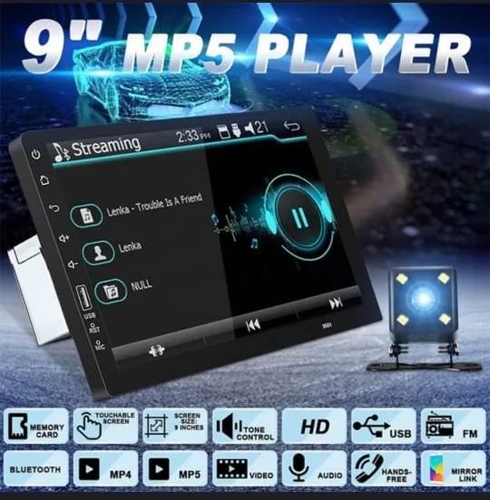 Central Multimidia Mp5 Tela 9"- 1 Din - 160w rms - espelhamento Android e iOs (Novo)