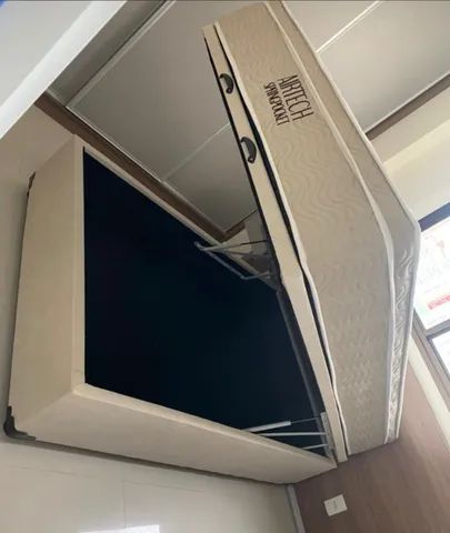 Cama baú com colçhão de 30cm em molas ensacadas