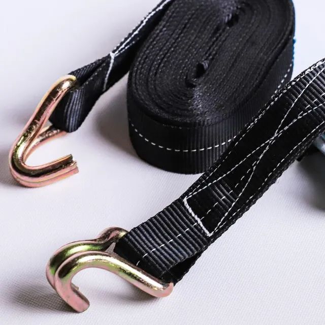 Conjunto Cinta de Amarração com Catraca com Gancho Tipo J 1500kg 35mm 6m Preto Mave - Foto 2