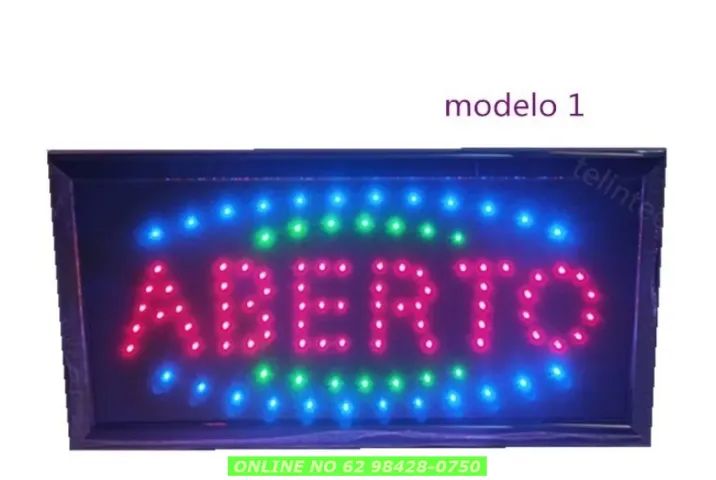 Placa Painel De Led Letreiro Luminoso Aberto comercial  - Foto 3