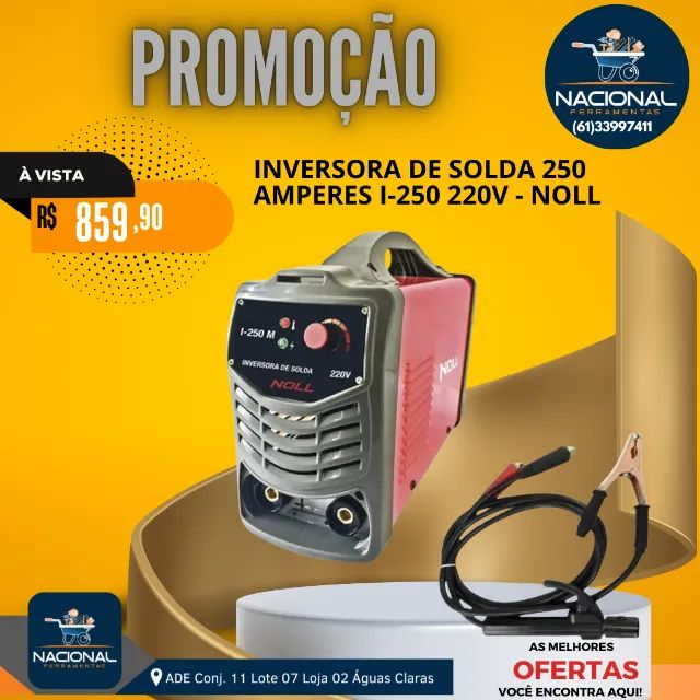 Inversora De Solda 20-250a I-250m 220v Mma-250 Noll Preto 220v