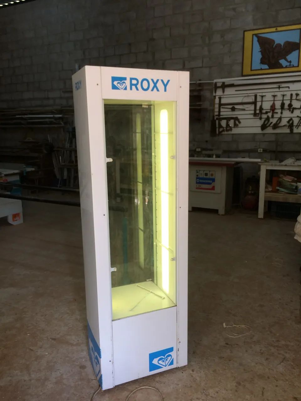 Vitrine de aço e vidro usada ROXY