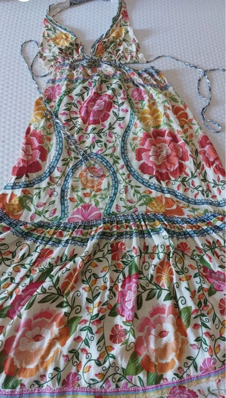 Vestido Longo Estampado Boho farm G - Foto 4
