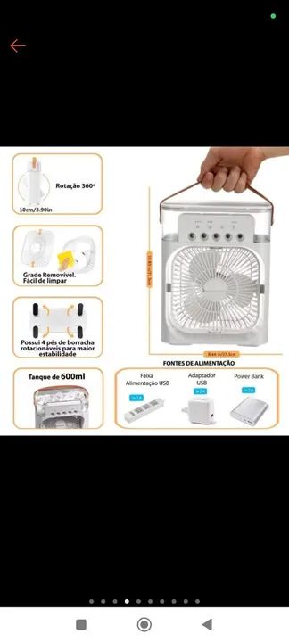 Mini ventilador umidificador  - Foto 3