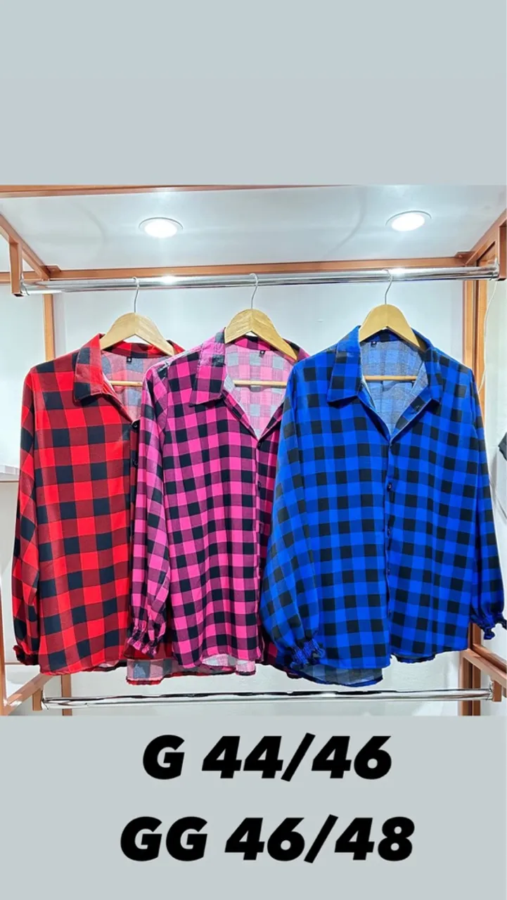 Camisas Xadrez Femininas - Várias Cores e Tamanhos