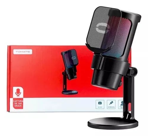 Microfone Gamer Live Usb Mt-1070r Tomate Para Computador