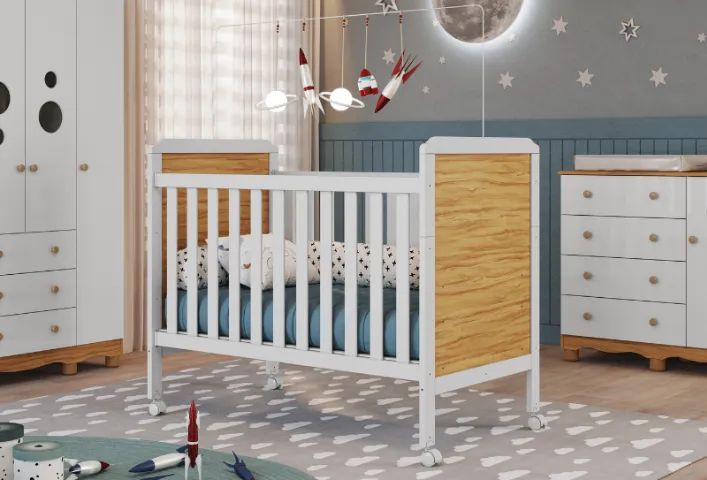 Berço Cama Americano Cloe Peroba, 100% MDF