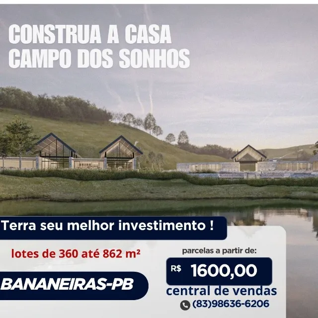 Bananeiras - PB parcelado em até 72 x diretamente com construtora r
