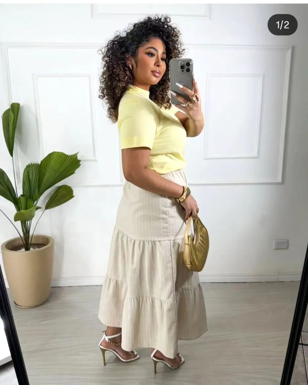 Saia Midi em Linho  - Foto 3