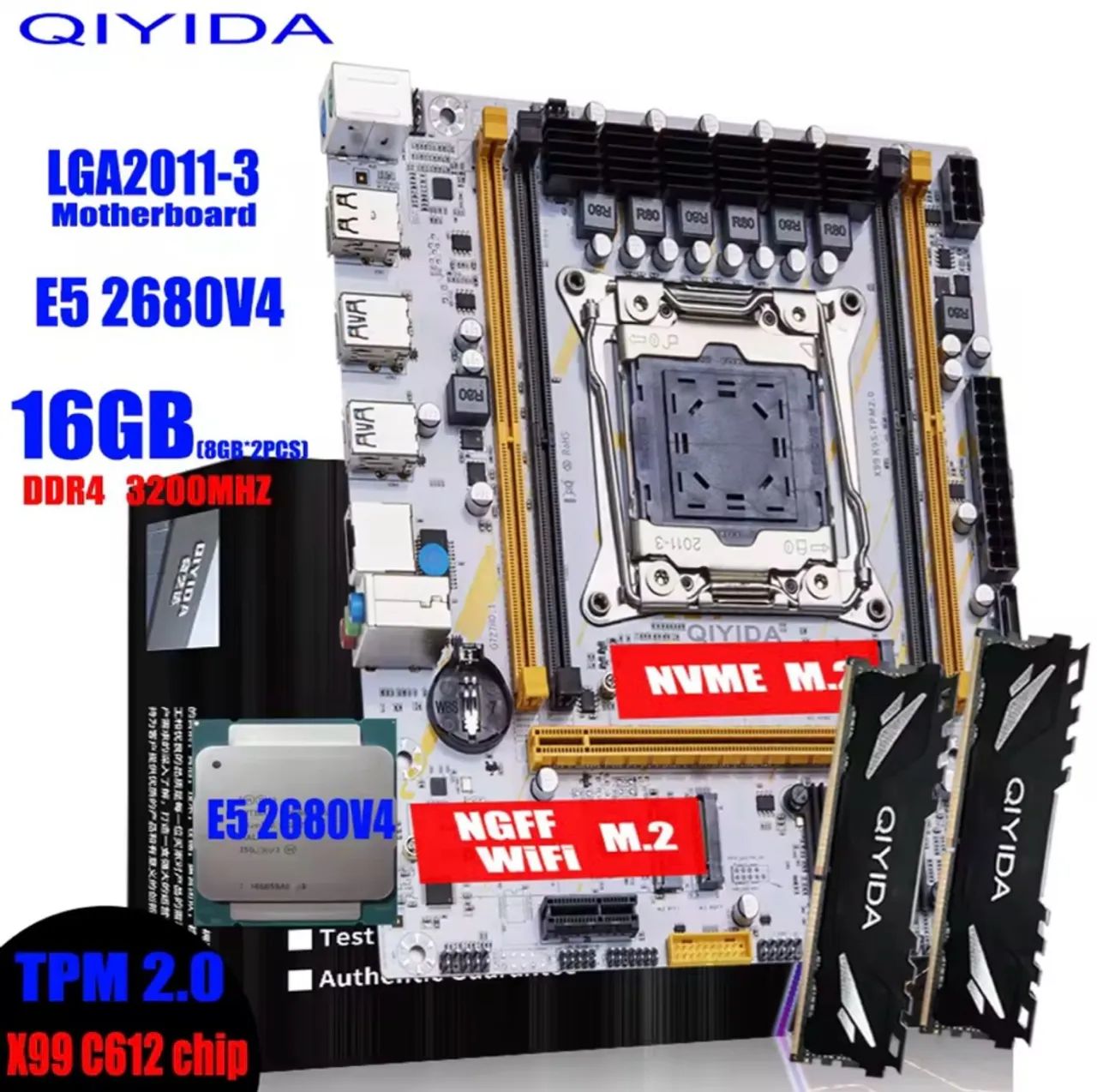 Kit xeon - PC GAMER - Placa mãe X99 + 16gb (2x8) DDR4 + intel xeon e5 2680 V4