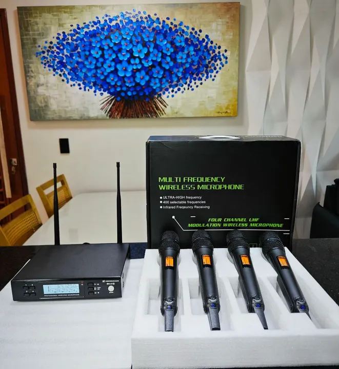 MICROFONE SENNHEISER EW135 4 CANAIS<br>SOM PROFISSIONAL
