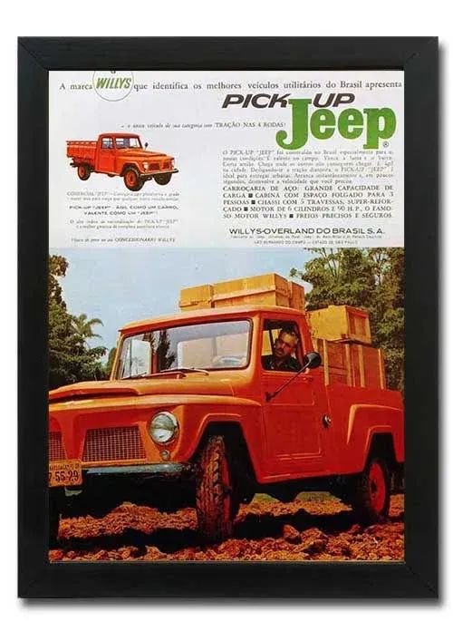 Pickup Jeep, Willys, Ford F75 - Quadro / pôster decorativo propaganda original de revista - Foto 2
